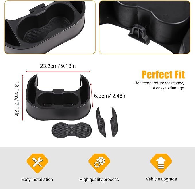 Rear Cup Holder Expander Organizer Compatible with Ford Maverick 2022-2024, Cup Holders Water Bottle Expander Car Drink Holde
