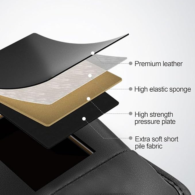 2 Packs Car Seat Gap Filler, Leather Car Seat Gap Organizer, Car Storage Box for Holding Phone, Sunglasses, Keys, Car Accessories fit Auto SUV Truck fit for Driver/Passenger Seat (Black)