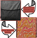 NGIL Extra Large Utility Tote Reusable Grocery Bag Oversized Collapsible for Groceries, Storage, Picnic, Beach (Retro World-black)