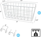 G.CORE 2 Pack Pegboard Baskets, Metal Shelves Hooks to 1/8" 1/4" Peg Boards, Peg Board Baskets Bins Set - Organize Tools Work