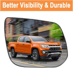 Senzeal Passenger Side Heated Mirror View Convex Mirror Glass for Chevrolet Chevy Colorado GMC Canyon 2015-2022 Rearview Mirrors Glass Replaces 23191161 (Right Side)