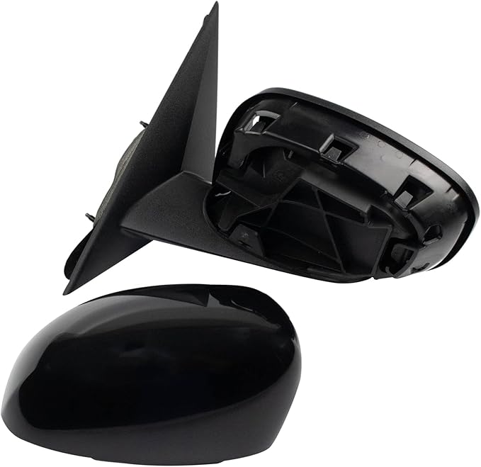 TRQ 2 Piece Driver and Passenger Side Mirror Assembly Set Electric Adjustment Heated No Memory Black Compatible with 2006-200