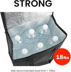 NZ home Insulated Bags for Food Delivery (Medium) Grocery Shopping Cooler Bag, Pizza Delivery, Hot & Cold Catering Tote, Reusable, Foldable & Heavy Duty (Black)