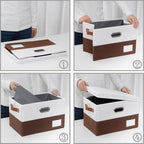 PRANDOM Foldable Storage Bins with Lids [3-Pack] Fabric Collapsible Storage Boxes Baskets Cubes Containers with Handles for C