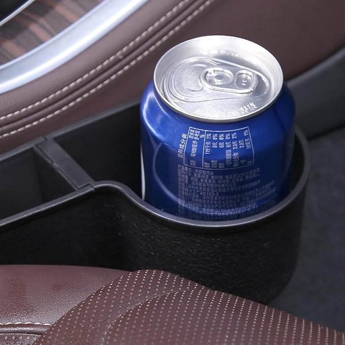 Car Seat Gap Filler, Multifunctional Seat Side Gap Filler with Cup Holder & Organizer, Gap Stopper Universal Fit Car SUV Truck Fill The Gap Between Seat & Console Set of 2 (Black)