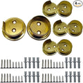QCAA Premium Solid Brass Closet Pole Socket Set, Heavy Duty, 1-1/2 inch, with Stainless Screws, Polish Brass Lacquered, 4 Pai