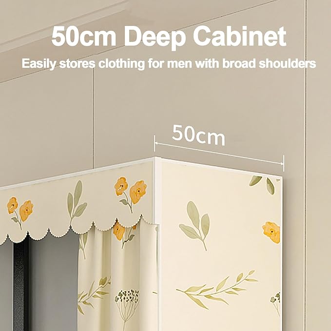 Foldable Portable Wardrobe Closet with Cover, Metal Garment Rack, Clothing Rack for Hanging Clothes, One-Piece Folding Base, 