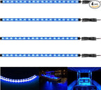 Boat Led Strip Lights, 4 Pcs 24'' Marine Interior Courtesy Deck Navigation Lights, Super Bright Waterproof Marine Led Lights Strip for 12V Pontoon Fishing Boat Yacht Kayak Sailboat (Blue)