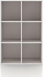 Homes: Inside + Out Apexa 6-Cube Storage Organizer Shelves, Stackable Wood Bookcase Fits Cubby Bins for Organization, Dorm Te