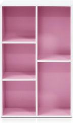 Furinno LUDER Book Shelf, 5-Cube Bookshelf, Reversible Bookcase, 9.4 x 19.5 x 31.5, Easy Assembly, for Living Room, Bedroom, 