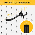 ELEAD 60-Piece 2 Inch Extra Thick Pegboard Hooks, Heavy Duty Peg Board Organizer Accessories, Peg Board Tool Hangers Fit for 