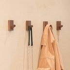 HomeDo Adhesive Wall Hooks Hat Rack, Wooden Coat Hooks Wall Mounted, Decorative Hooks Single Organizer Hat Hanger Towel Rack,