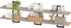 HOOBRO Floating Shelves, 15 Inch Wall Shelf Set of 3, Wall Mounted Storage Shelves 2-Tier, Hanging Bathroom Shelves, for Livi