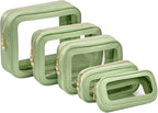 5PCS Diaper Bag Organizer Pouch Set, Clear Organizer Bags, TSA Approved Toiletry Bag, Clear Waterproof Cosmetic Bags with Zip