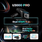 THINKWARE U3000 PRO 2CH 4K HDR Dual Dash Cam Front and Rear - 4K+2K STARVIS 2, Super Night Vision 4.0, Radar Parking Mode, Th