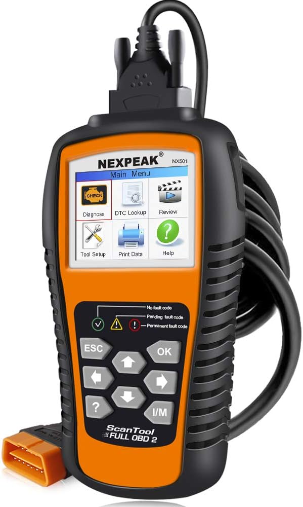 NEXPEAK OBD2 Scanner, NX501 Enhanced OBD II Auto Code Reader, Car Diagnostic Scan Tool Vehicle Check Engine Light Analyzer for