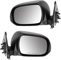 TRQ 2 Piece Driver and Passenger Side Mirror Assembly Set Manual Adjustment Non-Heated No Memory Textured Compatible with 201