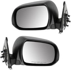 TRQ 2 Piece Driver and Passenger Side Mirror Assembly Set Manual Adjustment Non-Heated No Memory Textured Compatible with 201