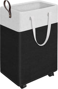 HomeHacks Laundry Basket with Wheels, Rolling Laundry Hamper, Collapsible & Waterproof Clothes Hamper, Narrow Corner Bins wit
