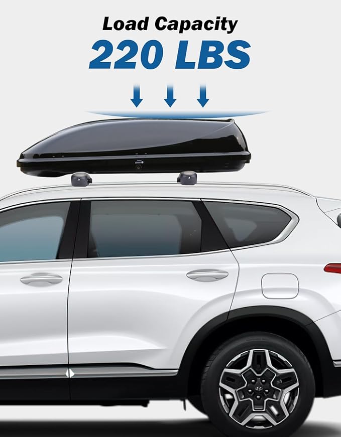 JOYTUTUS 220lbs Lockable Roof Rack Cross Bars Compatible with Hyundai Santa Fe 2019-2023, Heavy Duty Aluminum Car Crossbar for Roof Basket Cargo Bag Kayak Bike Skiboard Luggage Rack