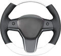 MEWANT Hand Stitched Steering Wheel Cover for Tesla Model 3 2017-2023 / Model Y 2020-2023 for Tesla Model 3/Y Accessories