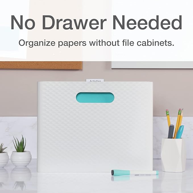Pendaflex Mobile File Box with Handles, Easy Set Up, Collapse Down and Store Away, 13"W x 10"H x 6.5"D, Holds Letter Size Fil