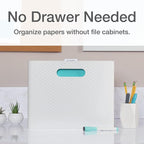 Pendaflex Mobile File Box with Handles, Easy Set Up, Collapse Down and Store Away, 13"W x 10"H x 6.5"D, Holds Letter Size Fil