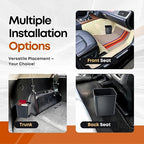 Car Trash Can Waterproof Vehicle Garbage Bin, Leakproof Anti Slip Floor Mat Clip Trash Bag Holder for Car, Truck, SUV, Van Portable Auto Trash Container with Stability Clips (Gray, Small)