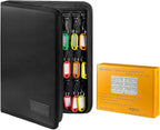Sdstone Portable Zippered Key Case,Fireproof and Waterproof Key Organizer with 54 Key Hooks and Tags, Portable Key Binder,Key