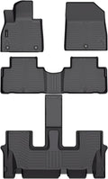 Auxko All Weather Floor Mats Fit for Hyundai Palisade 7&8 Seat 2020-2024 2025 TPE Rubber Liners Palisade Accessories Set All Season Guard Odorless Anti-Slip Floor Mats