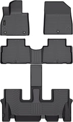 Auxko All Weather Floor Mats Fit for Hyundai Palisade 7&8 Seat 2020-2024 2025 TPE Rubber Liners Palisade Accessories Set All Season Guard Odorless Anti-Slip Floor Mats