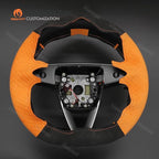 MEWANT Hand Stitched Matte Carbon Fiber&PU Leather Steering Wheel Cover Wrap for Tesla Model 3 Highland 2023 2024 2025 Steering Wheel Accessories