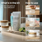Azuna Air Freshener & Odor Eliminator for Strong Odor | 2 Room Kit Includes (2) 8 oz. Empty Luxe Glass Jars & 12 oz | Refill 