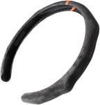 Quick Install Sporty Suede Steering Wheel Cover with Orange Stripe for 14½ to 15 inches Car Sedan Coupe SUV Pickup Steering Wheel 14.5 to 15 inches