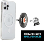 Universal Car Phone Mount Magnetic/Orbiter Plus Dash Mount - All-Metal Car Mount Compatible with Magnets Inside MagSafe iPhones - Cell Phone Holder for Car Dashboard