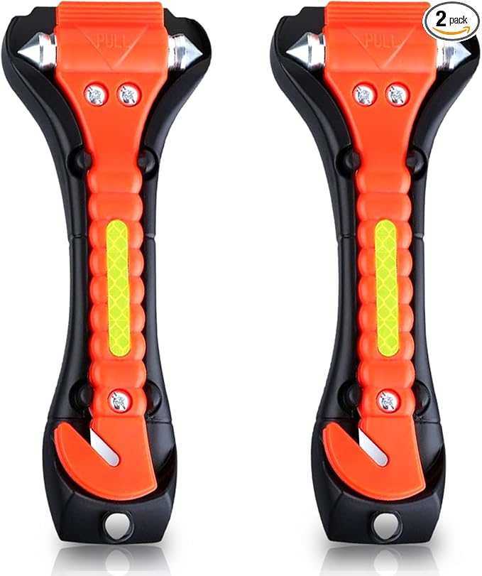 Car Window Breaker, Safety Hammer - Emergency Escape Tool, Window Breaker Seatbelt Cutter, Life Saving Survival Kit with Ligh