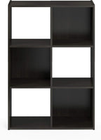 Furinno Pelli Cubic Storage Cabinet, 3x2, Espresso