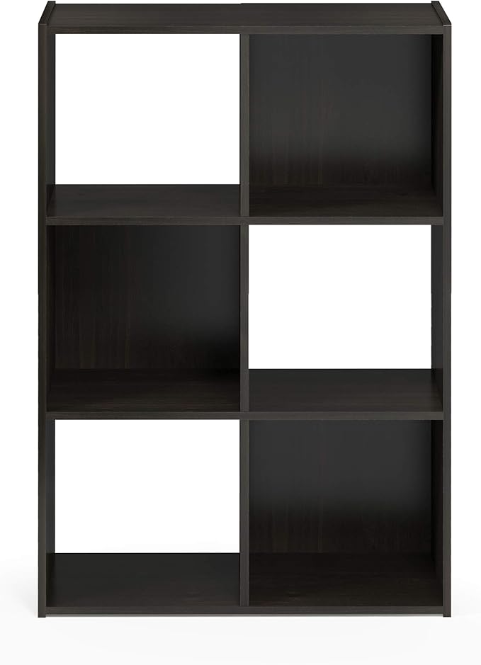 Furinno Pelli Cubic Storage Cabinet, 3x2, Espresso