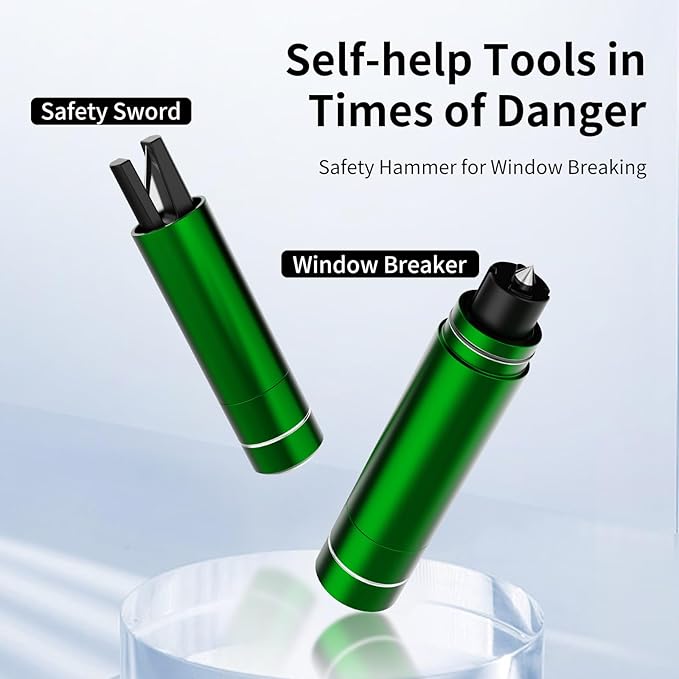 HHXS Car Glass Breaker and Seatbelt Cutter 4 Pack,Car Window Breaker Tool,Portable Car Safety Hammer Escape Hammer with Tempe
