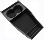 BestEvMod for Ioniq5 Lower Center Console Organizer Cup Holder Tray Storage Box Accessories with Rubber Black Trim Compatible with Hyundai Ioniq 5 2022-2024 Accessories (Lower Tray-Cup Holder Style)