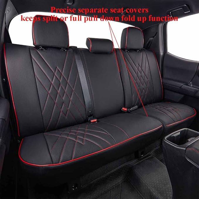 EKR Custom Fit Tacoma Car Seat Covers for Select Toyota Tacoma 2016 2017 2018 2019 2020 2021 2022 2023 Double Cab/Crew Cab - 