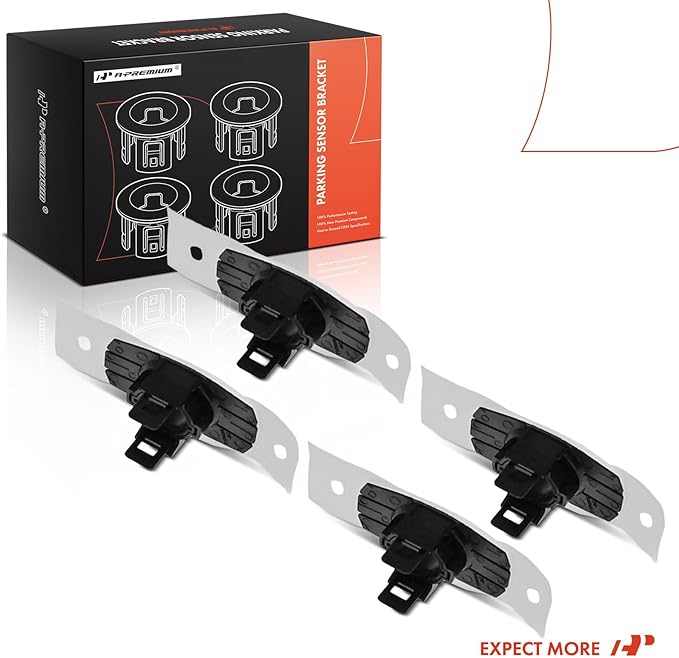 A-Premium 4-PC Parking Assist Sensor Retainer Bezels Compatible with Toyota Models - Prius 2018-2022, RAV4 2019-2022, Highlander 2020-2022