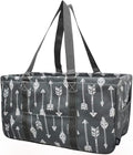 NGIL Extra Large Utility Tote Reusable Grocery Bag Oversized Collapsible for Groceries, Storage, Picnic, Beach (Arrow-gray)