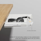 White Under Desk Sliding Pull-out Drawer with Pencil Tray and Slide Storage Tray, 17'' long & 13.5'' deep Large Organizer for