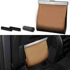 COZILO Leather Car Trash Can with Smart LED Light & Magnetic Closure,Leak-Proof, Odor-Lock Car Trash Bin for Any Cars, Sedans, SUVs, Trucks, Brown