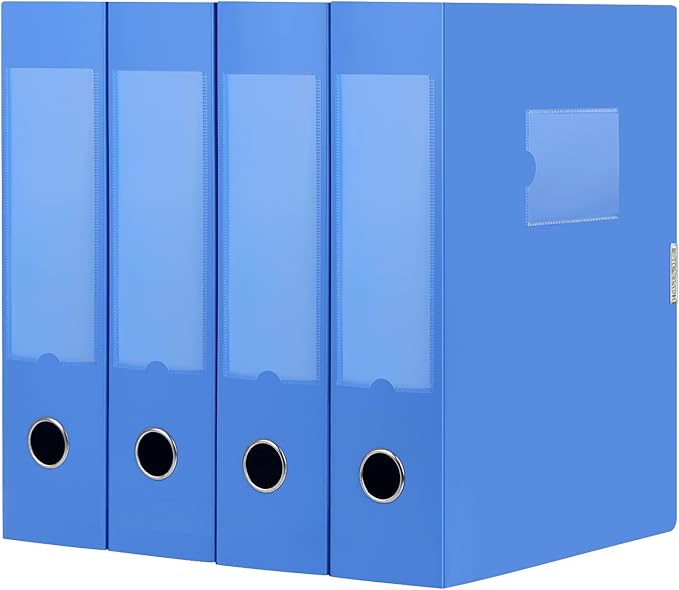 HUA JIE A4 Storage File Boxes Plastic Archives Cases with Lid, File Folder Organizer Document Filing Box for office,31×7.5×23