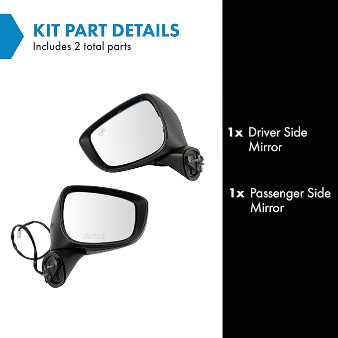 TRQ Driver & Passenger Side Power Mirror Set Paint to Match Manual Folding Compatible with 2015-2016 Mazda CX-5 MA1320214 MA1