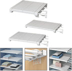 Adjustable Wardrobe Partition Rack – Telescopic Closet Divider Shelf for Organizing Clothes, Shoes & Accessories, Plastic + C
