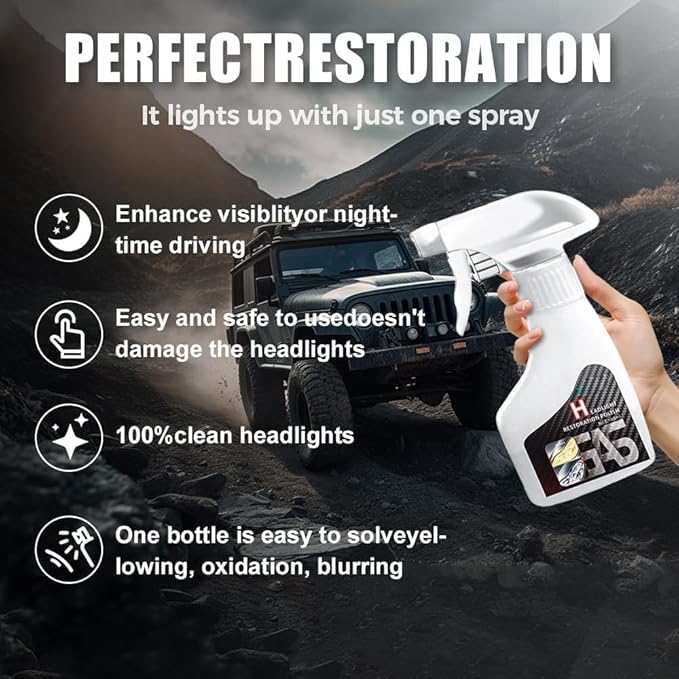 2025 Upgraded Headlight Restoration Kit,Automotive Headlamp Restoration Fluid Oxidized,Multifunctional Headlight Cleaner for 
