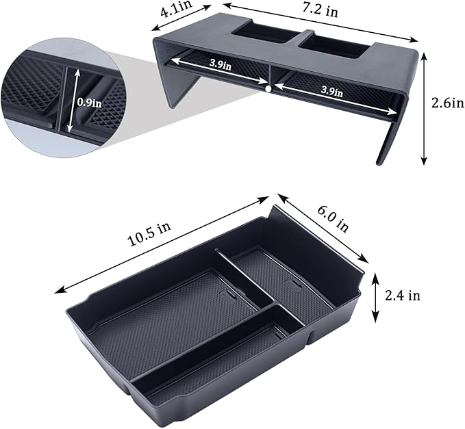 PIMCAR 2PCS Center Console Organizer and Armrest Tray for Honda CRV 2026 2025 2024 2023 CR-V Hybrid Accessories ABS Plastic Material Insert Divider Storage Box